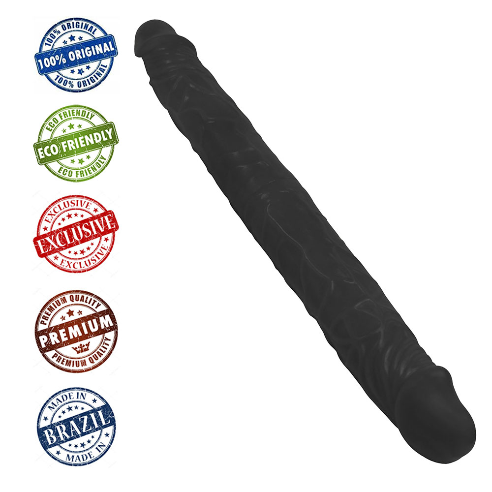 Detalhe do material PVC Toque Macio do P�nis Duas Pontas Havaiano, flex�vel e a prova d'�gua