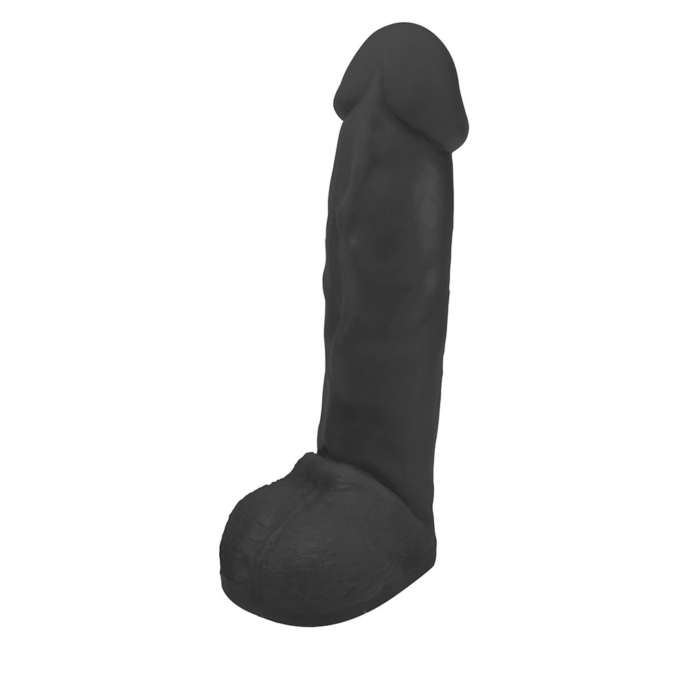 P�nis Gigante e Grosso Flex�vel com Escroto Optimus 28 x 6,5cm Preto | Foto 04