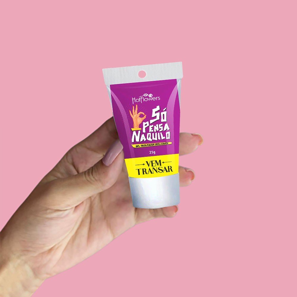 Gel para Sexo Anal Lubrificante Sensa��o Deslizante S� Pensa Naquilo | Embalagem na m�o para refer�ncia de tamanho