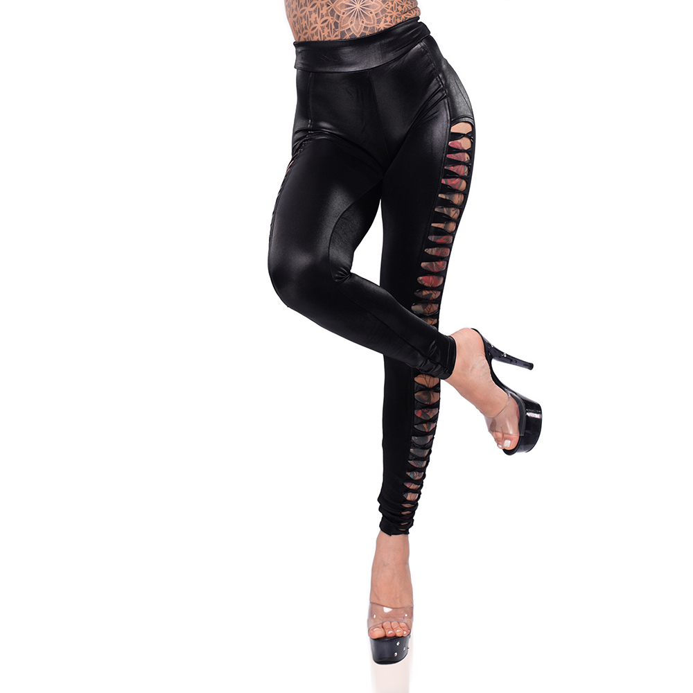 Cal�a Sensual Sexy em Cirre com Tiras na Lateral Preta, em close nas tiras laterais e no tecido