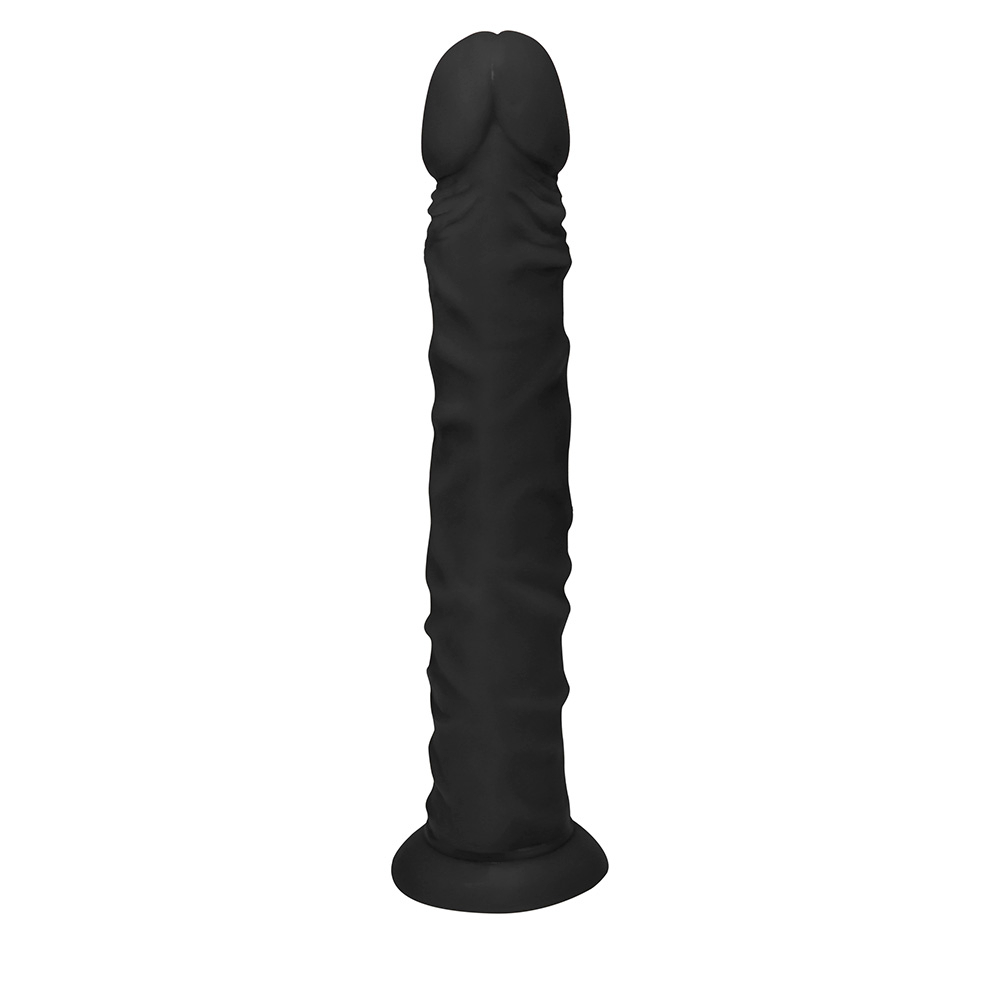 P�nis de Borracha com Base Protheus 24 x 4cm Preto | Detalhe da glande e textura