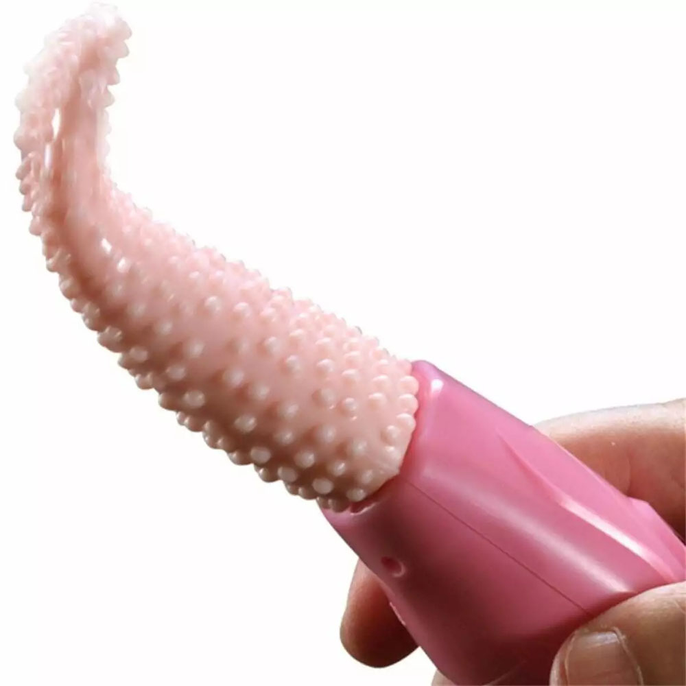 Vibrador para Clit�ris em Silicone com Formato de L�ngua Multivelocidade Tongue Bege | Foto 04