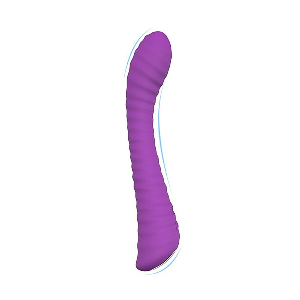 Vibrador Ponto G Recarreg�vel em Silicone Roxo - Vista lateral com curvatura ergon�mica