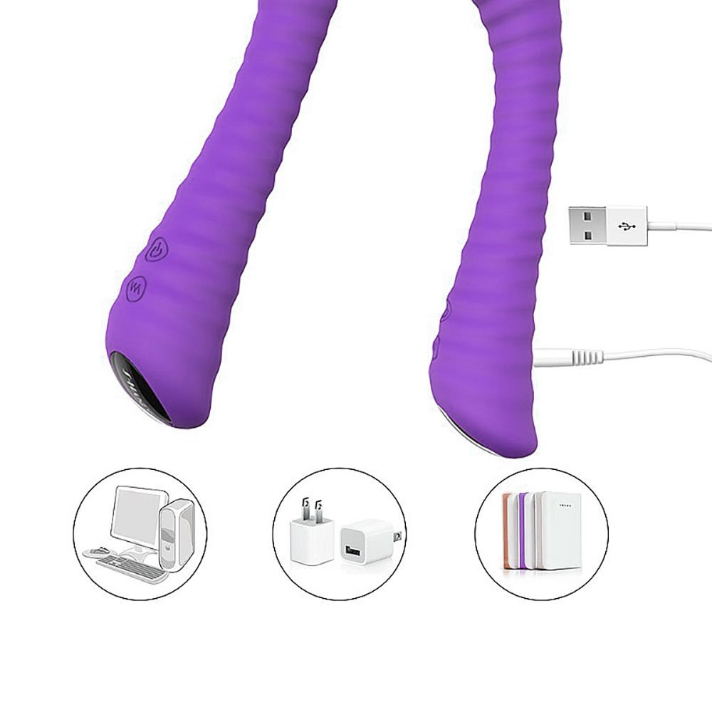 Vibrador Ponto G Recarreg�vel em Silicone com 9 Vibra��es Sunshine Roxo | Foto 05