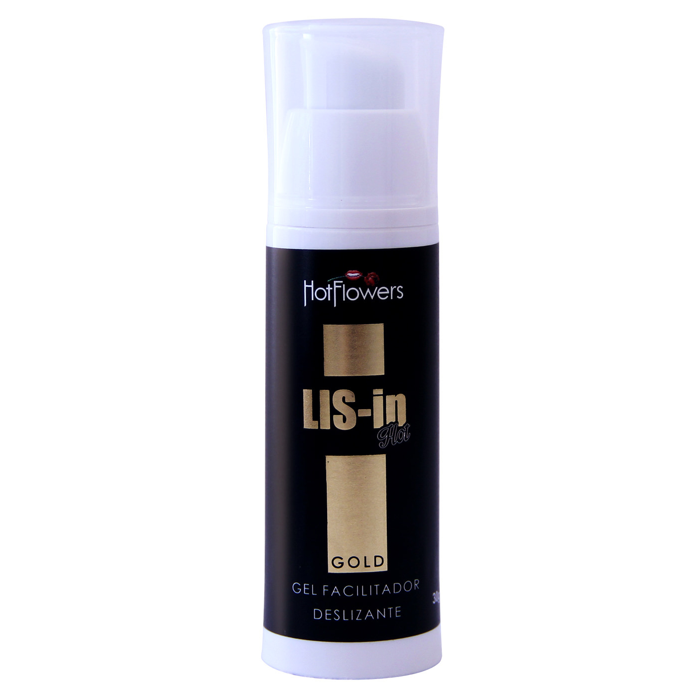 Gel para Sexo Anal Lis-In Gold 30g em sua embalagem, com design moderno e elegante