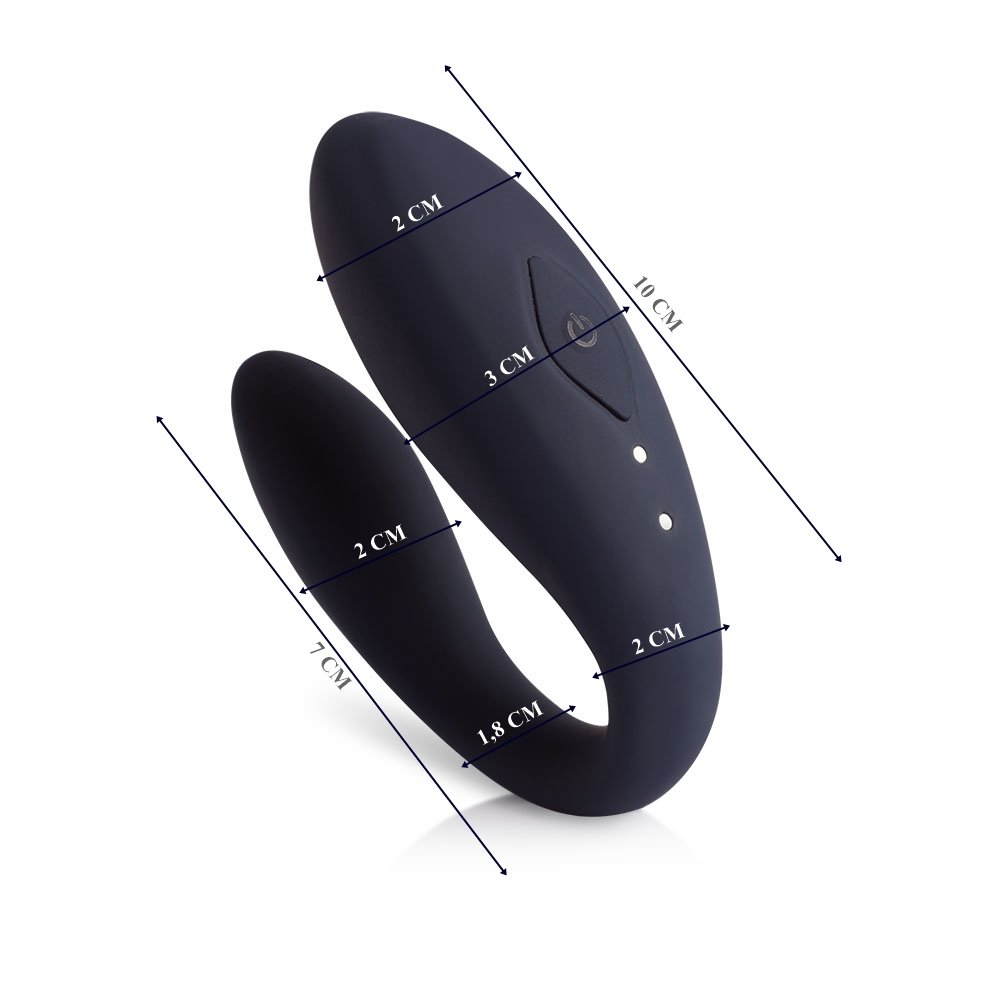 Vibrador para Casal Recarreg�vel em Silicone com 10 Vibra��es e Controle sem Fio Couple Azul | Foto 04