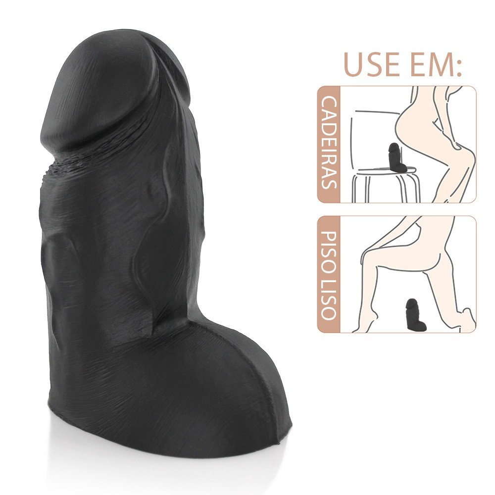 Ilustra��o de uso do P�nis Real�stico em PVC Flex�vel com Escroto Mozinho em diferentes posi��es