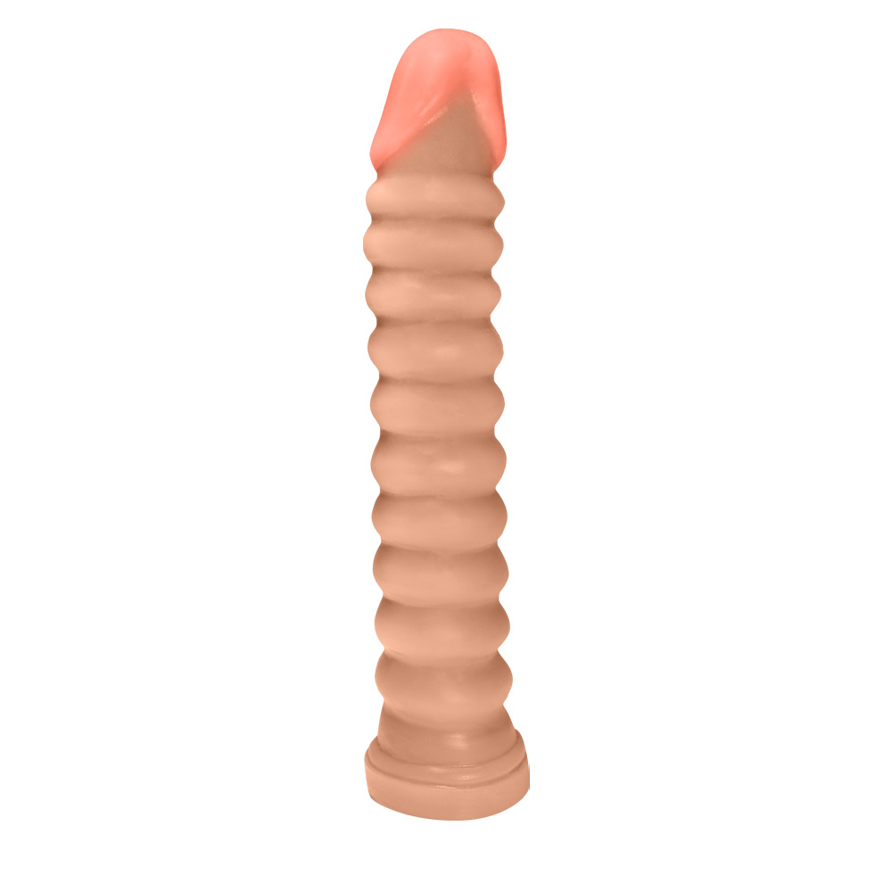 P�nis Anelado em PVC Flex�vel At�xico 22 x 4cm Bege | Foto 03