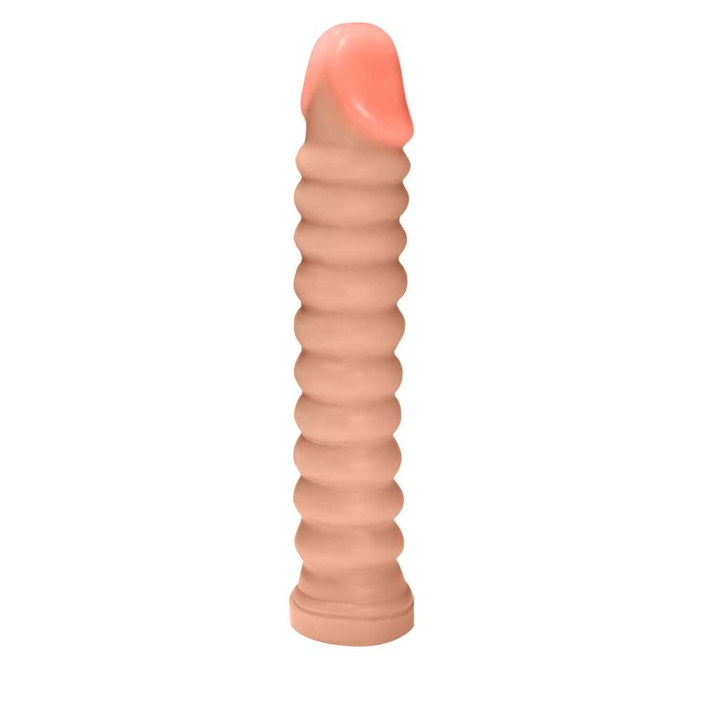 P�nis Anelado em PVC Flex�vel At�xico 22 x 4cm Bege | Foto 04