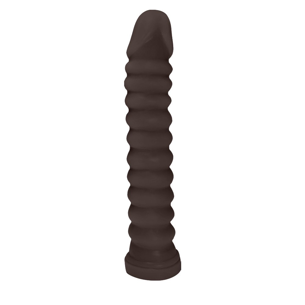 P�nis Anelado em PVC Flex�vel At�xico 22 x 4cm Marrom | Foto 03