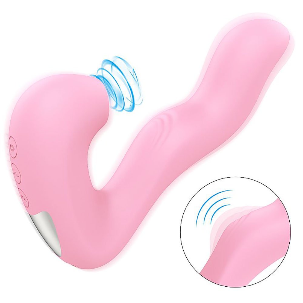 Vibrador Duplo Recarreg�vel Magic Finger Rosa com vis�o lateral