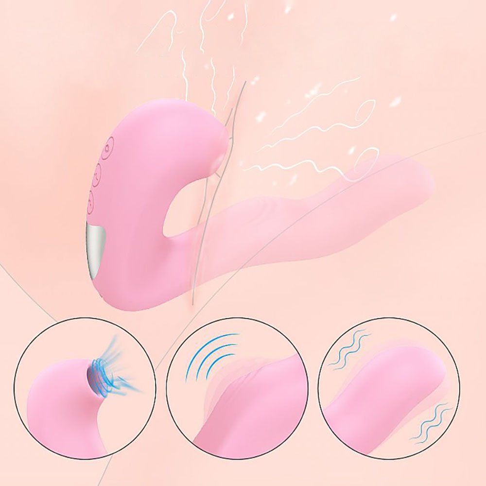 Vibrador Duplo Recarreg�vel em Silicone com 10 Vibra��es Magic Finger Rosa | Foto 05