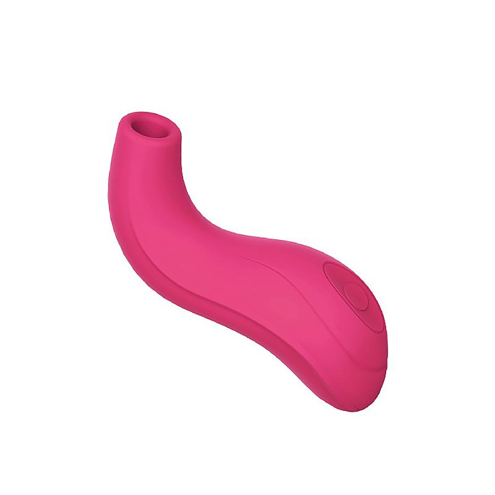 Vibrador para Clit�ris em Silicone Recarreg�vel 7 Pulsa��es Swan Pink, vista frontal ligeiramente angulada, mostrando formato ergon�mico e acabamento em silicone rosa