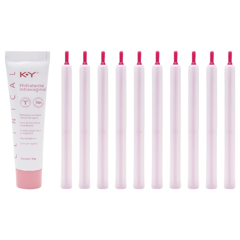 Hidratante Intravaginal Clinical KY com �cido L�tico e Vitamina E 30ml e 10 aplicadores