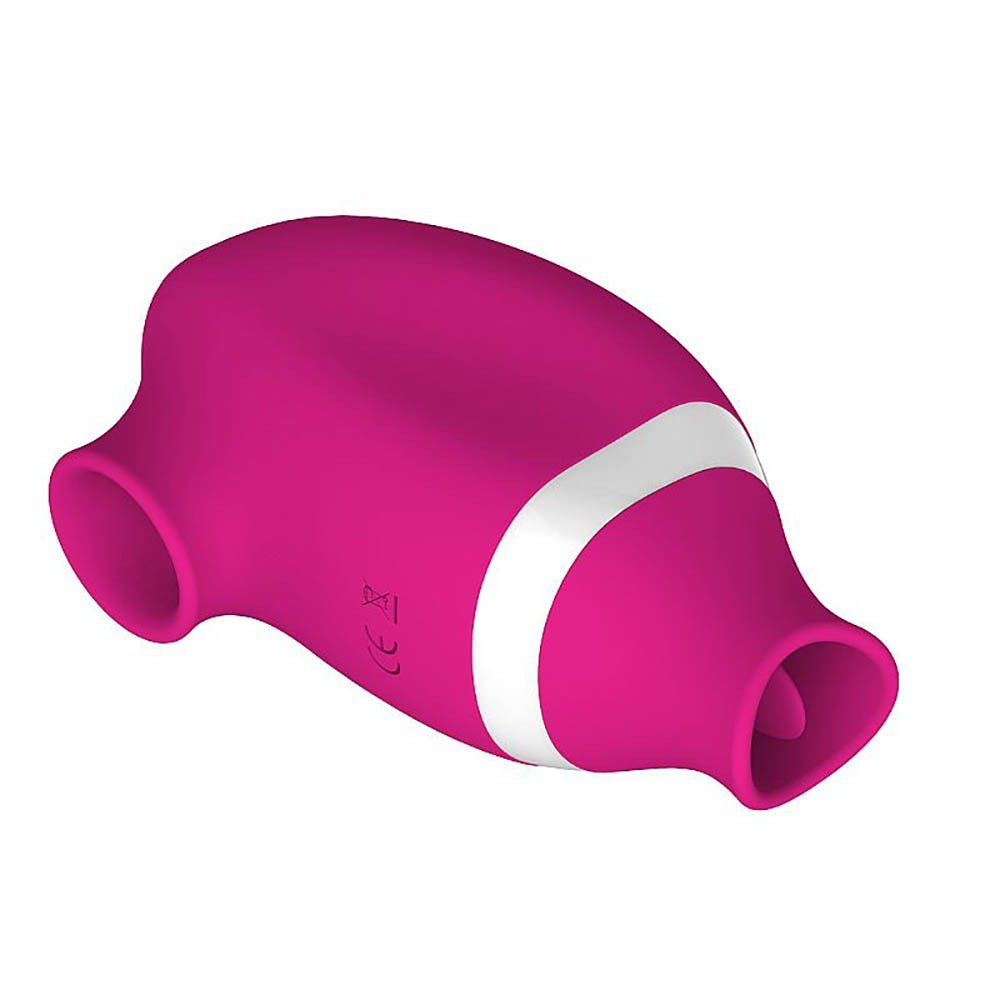 Vibrador para Clit�ris em Silicone Recarreg�vel 5 Pulsa��es e 7 Est�mulos da Lingua Spike Pink - Vista lateral vibrante