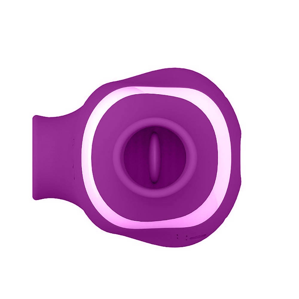 Vibrador para Clit�ris em Silicone Recarreg�vel 5 Pulsa��es e 7 Est�mulos da Lingua Spike Roxo | Foto 04