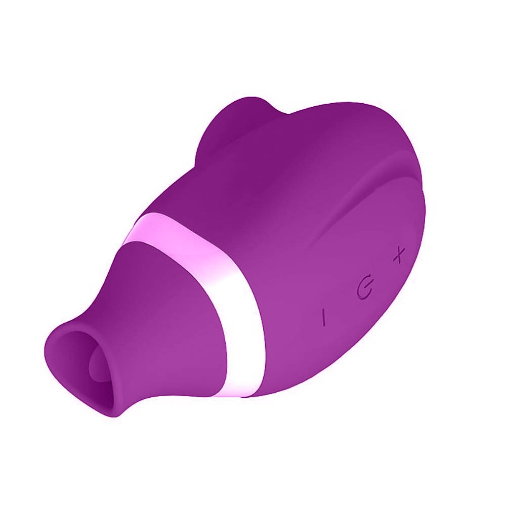 Vibrador para Clit�ris em Silicone Recarreg�vel 5 Pulsa��es e 7 Est�mulos da Lingua Spike Roxo | Foto 05
