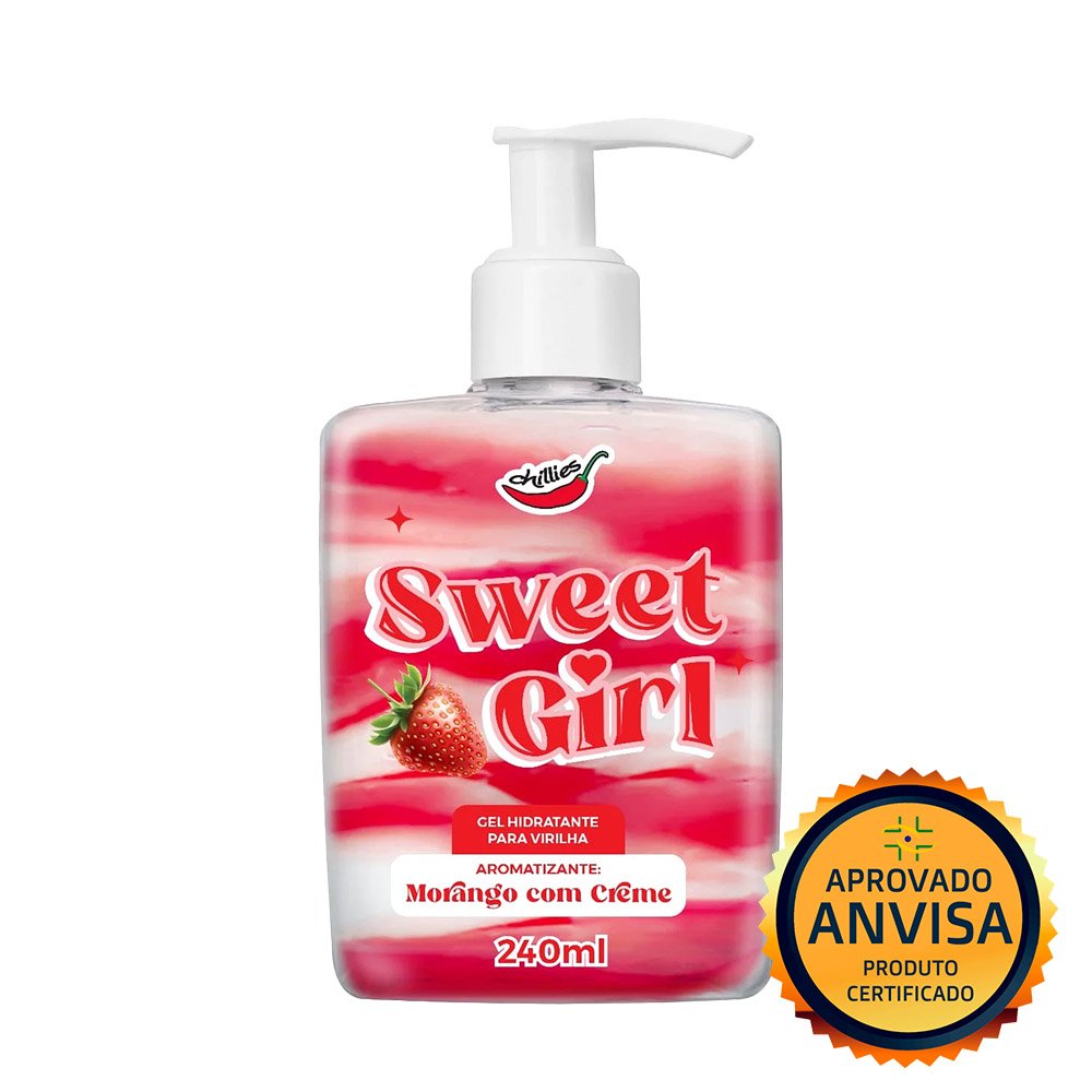 Gel Hidratante para Virilha Sweet Girl Aroma Morango com Creme 240ml | Foto 03 - Selo ANVISA de aprova��o.