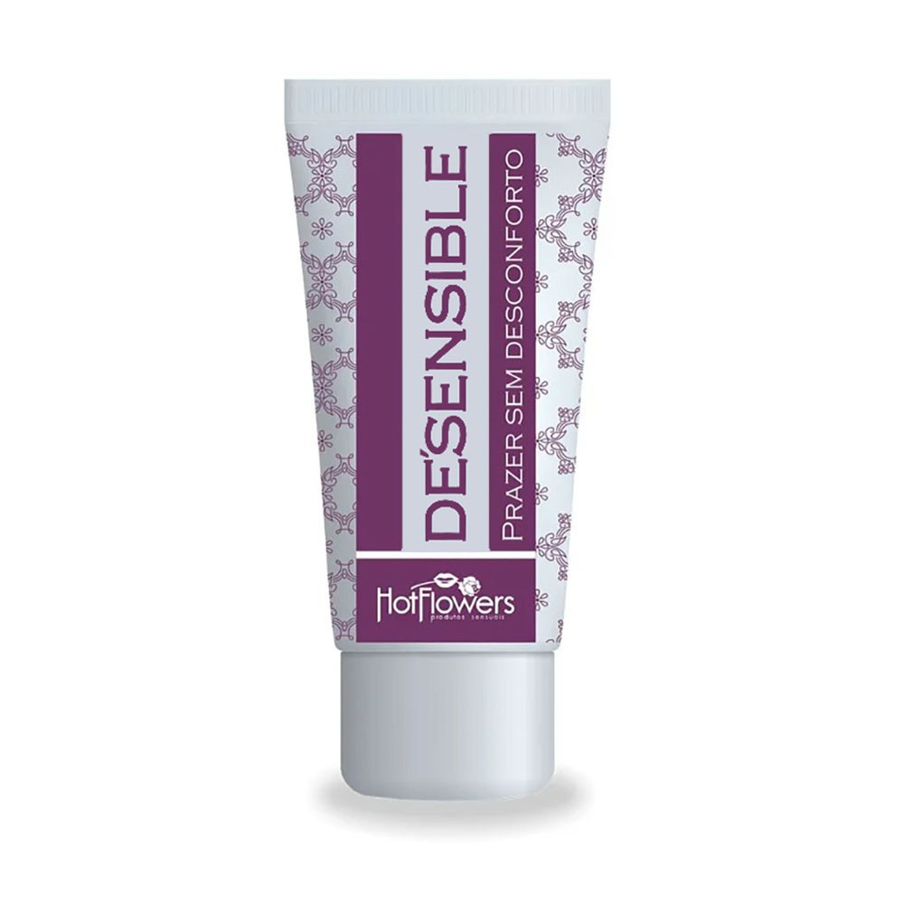 Gel Dessensibilizante De Sensible 18ml da Hot Flowers em destaque, mostrando a embalagem do tubo com r�tulo em roxo e branco