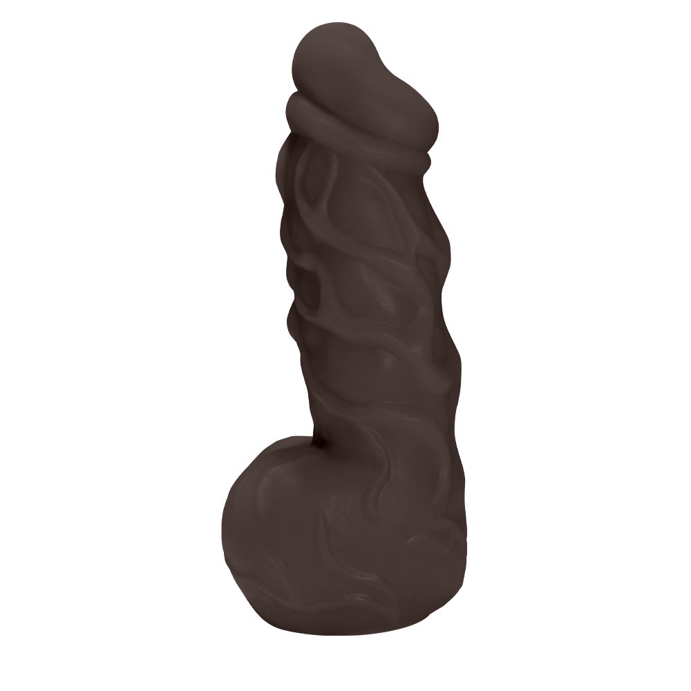 P�nis Furioso em PVC Flex�vel At�xico com Escroto 19,5 x 4,5cm Marrom | Foto 04