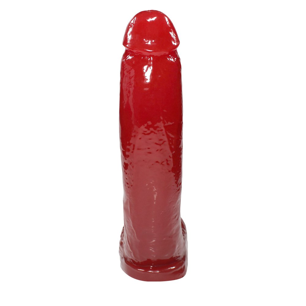 P�nis Real�stico Feito em PVC Flex�vel com Escroto Ron Jeremy 21 x 4,5cm Vermelho | Foto 04