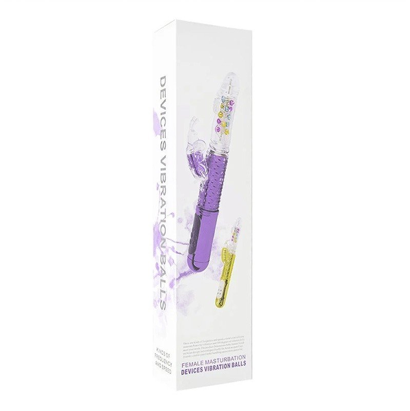 Vibrador Rabbit Rotativo Vai e Vem com Estimulador Multivelocidade Recarreg�vel Female Roxo | Foto 05