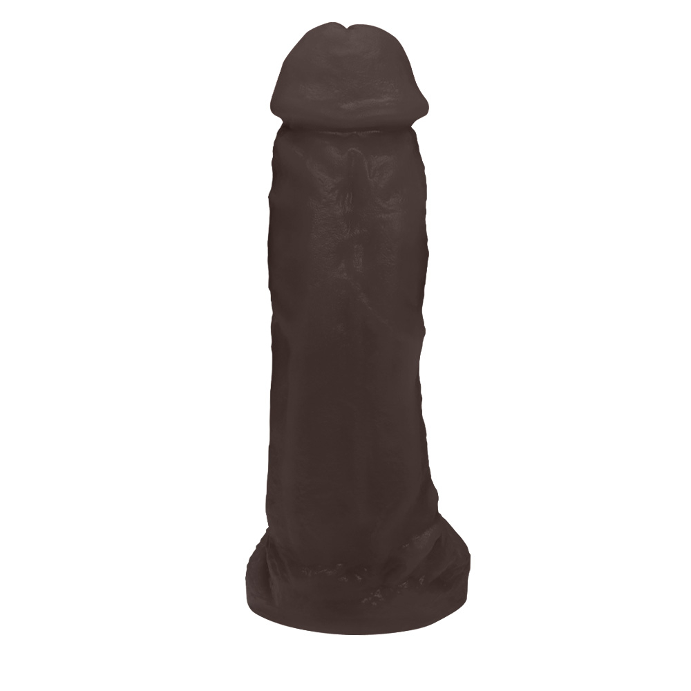 P�nis Real�stico com Escroto King Marrom em vista detalhada da textura