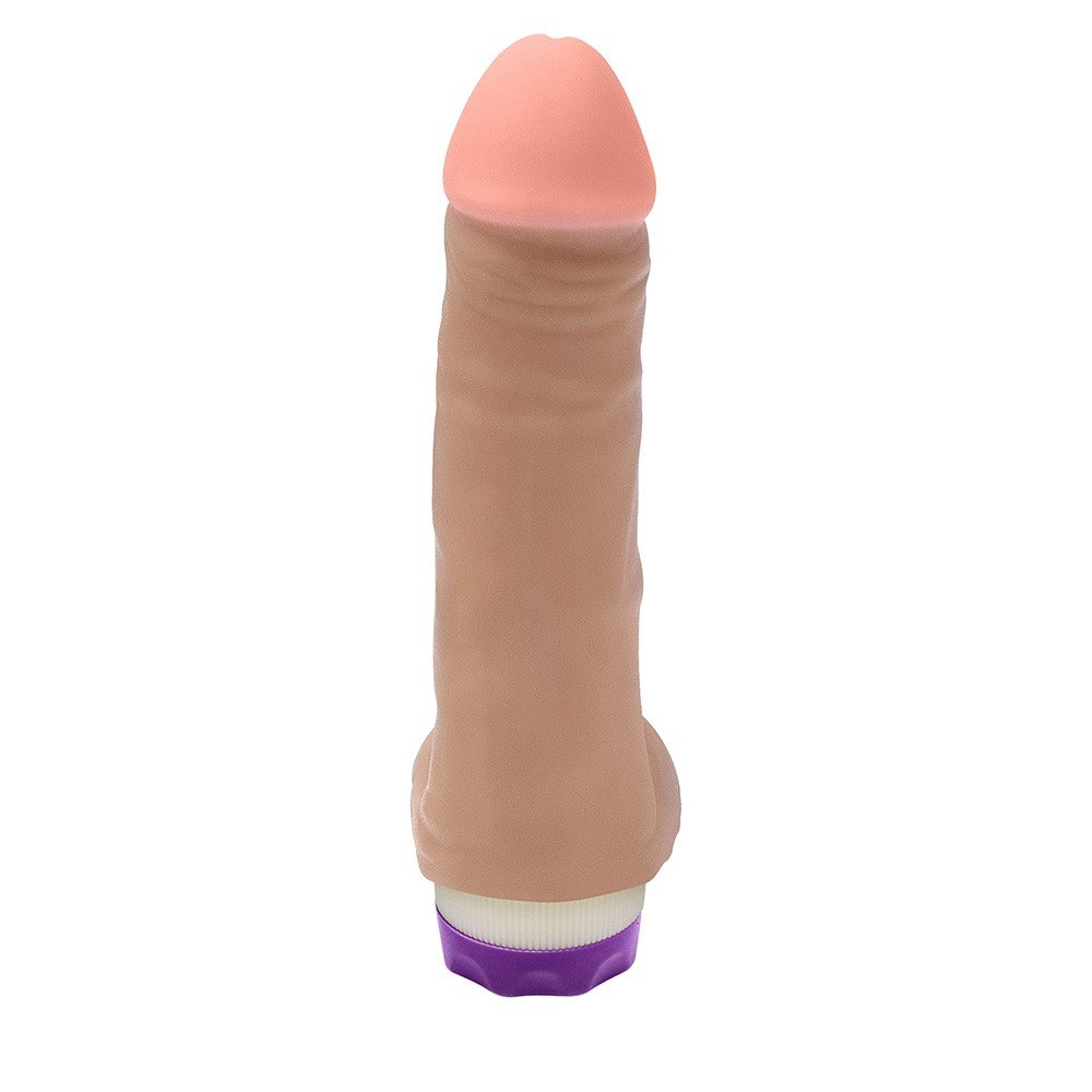 P�nis Real�stico com Vibrador 10 Modos Recarreg�vel via USB HEFESTO 17 x 4cm Bege | Foto 03