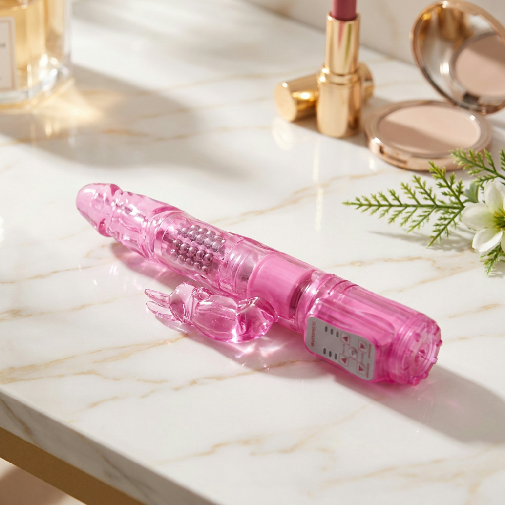Vibrador Rabbit Rotativo com 7 Velocidades 22,5 x 3cm Rosa | Foto 05