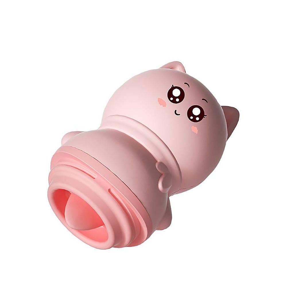 Vibrador para Clit�ris Recarreg�vel com L�ngua e 10 Vibra��es Disfar�ado de Gatinho Rosa | Vibrador gatinho sem base