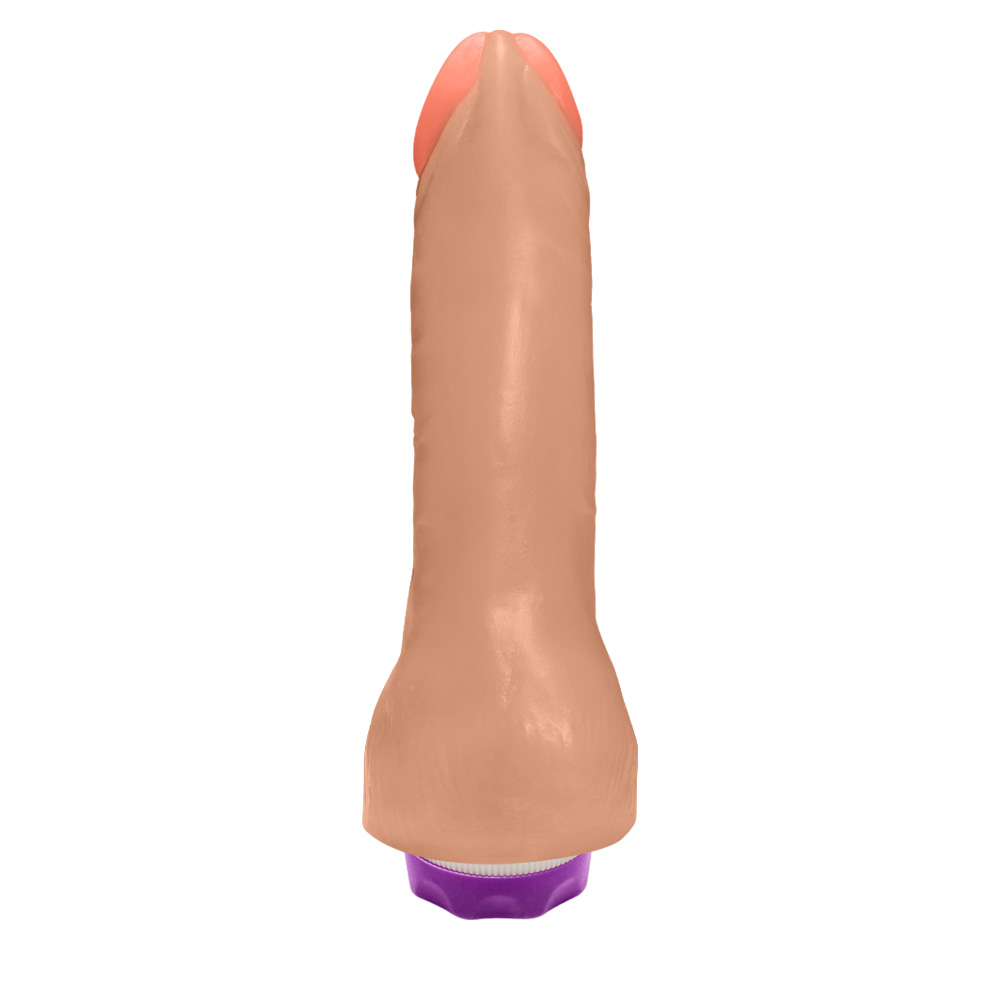 P�nis Real�stico Feito em PVC Flex�vel Massageador com Vibrador 16 x 3,5cm Bege | Foto 03