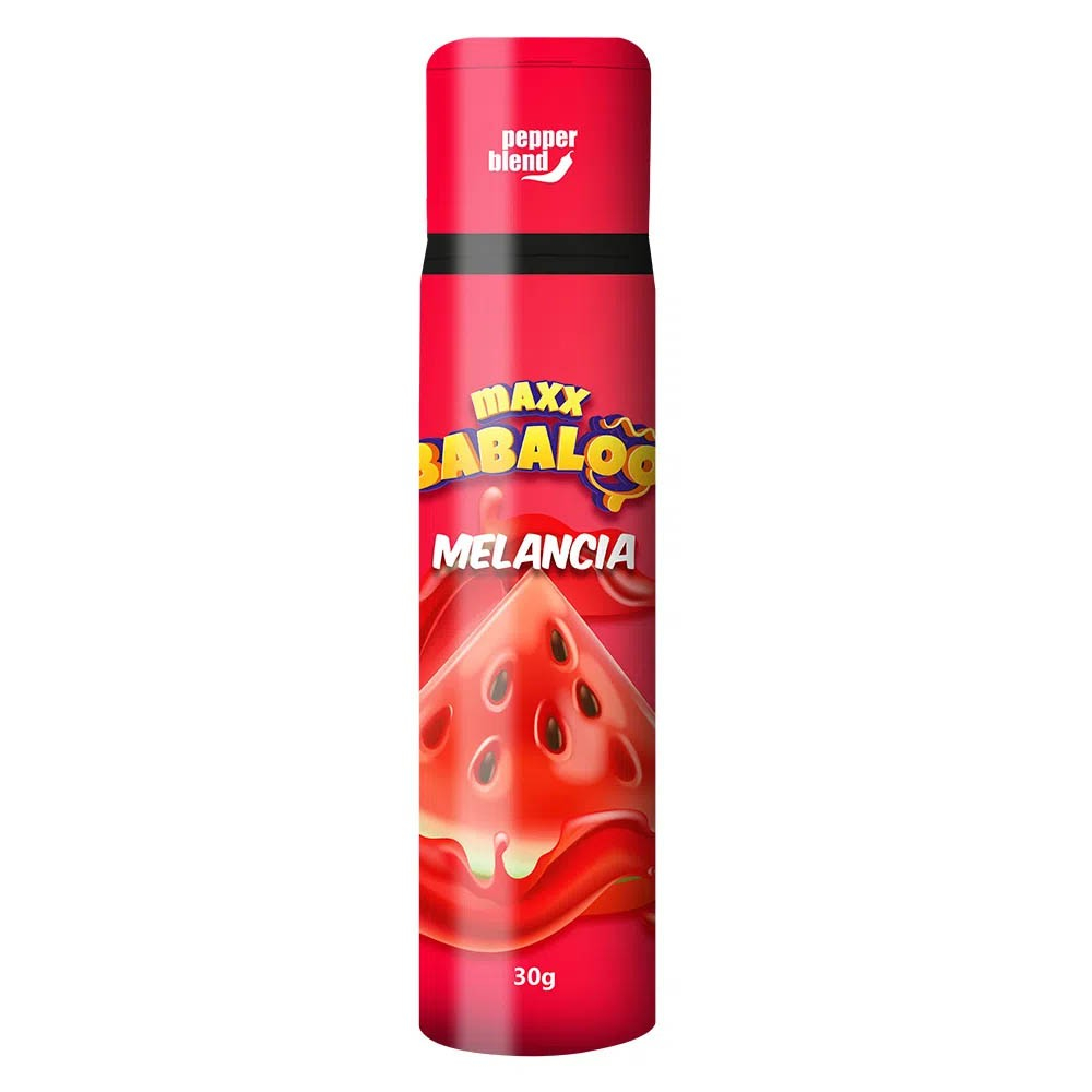 Gel para Sexo Oral Comest�vel Maxx Babaloo Melancia 30g em sua embalagem