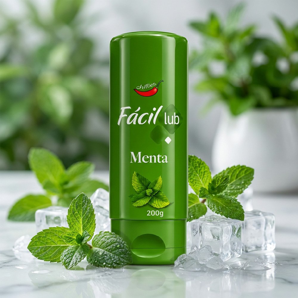 Lubrificante Beij�vel F�cil Lub Sabor Menta 200g, destacando seus benef�cios e indica��es