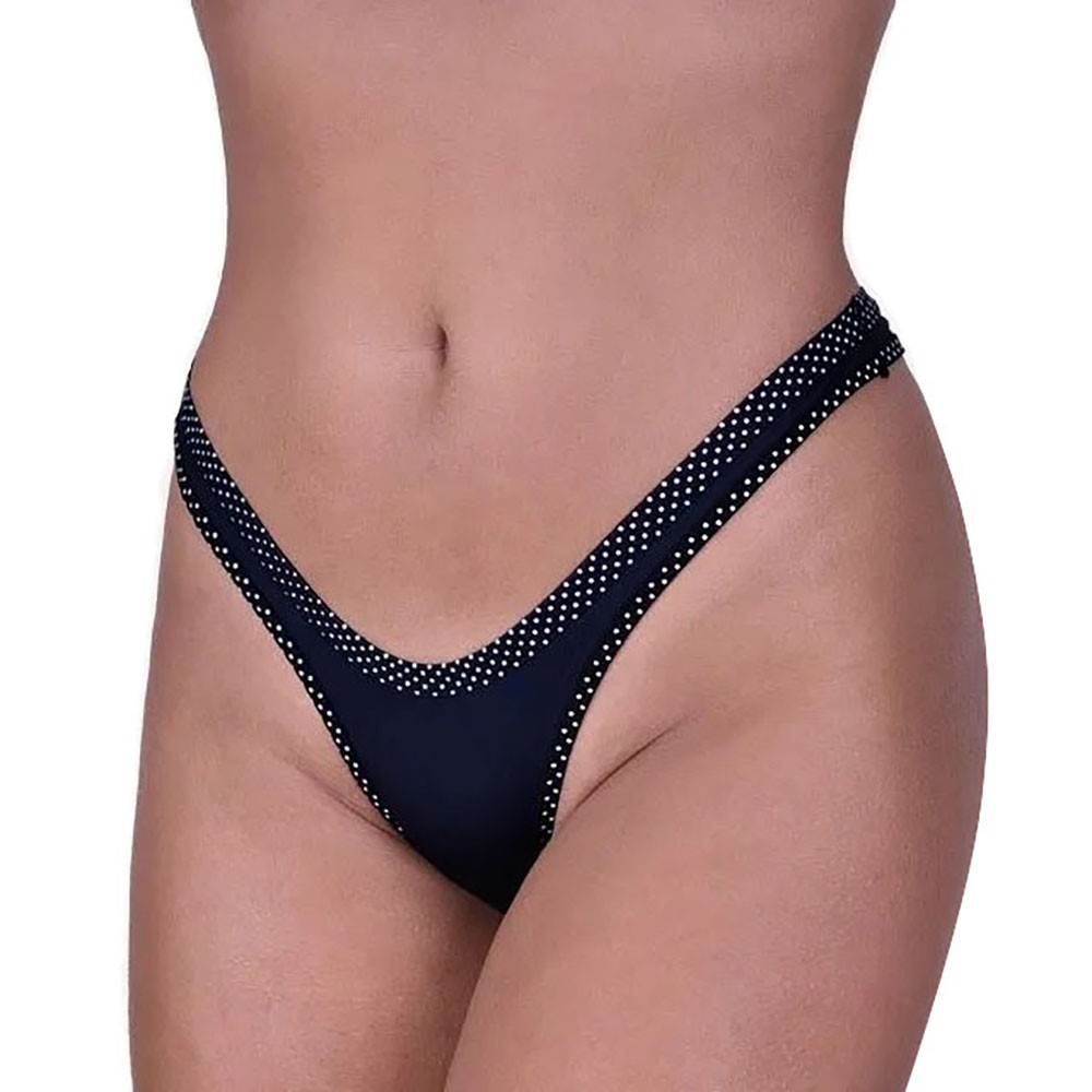 Calcinha String Fio Dental Sexy em Microfibra com Detalhes de Po� Preta | Foto 04