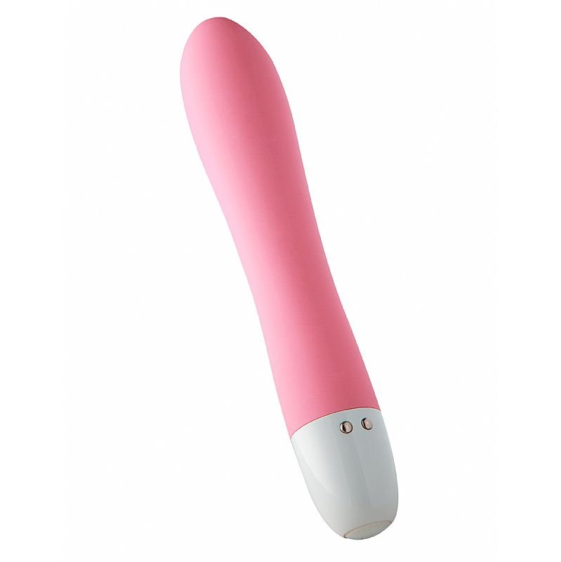 Vibrador Personal Recarreg�vel em Silicone Rosa em vista angular lateral