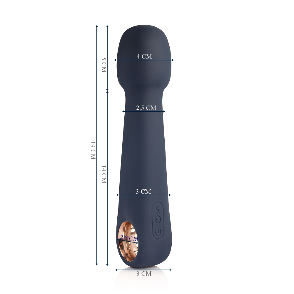 Massageador Er�tico Recarreg�vel em Silicone com 10 Vibra��es Wand Azul | Foto 04