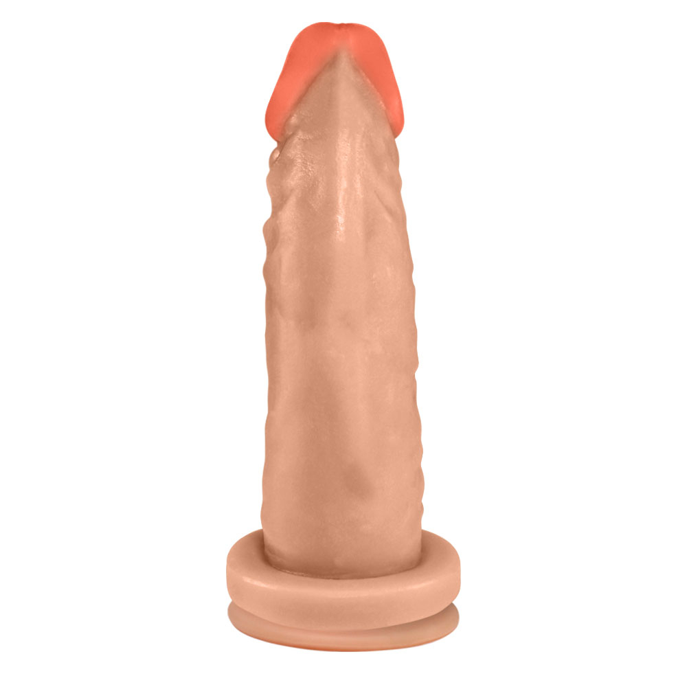 P�nis Maci�o Lindo em PVC Flex�vel At�xico com Ventosa 14,5 x 4cm Bege | Foto 03