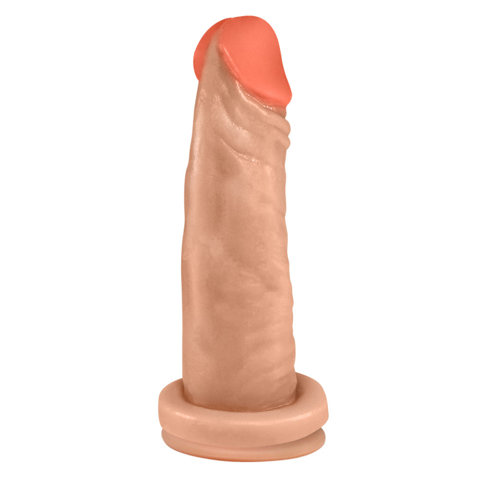 P�nis Maci�o Lindo em PVC Flex�vel At�xico com Ventosa 14,5 x 4cm Bege | Foto 04
