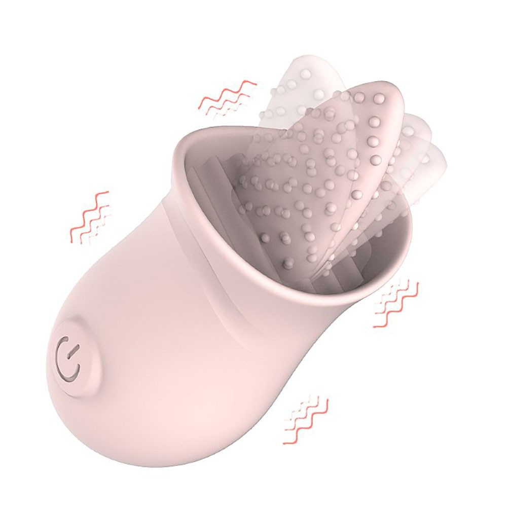 Estimulador para Clit�ris de Silicone Recarreg�vel Rosa com l�ngua articulada e vibrando