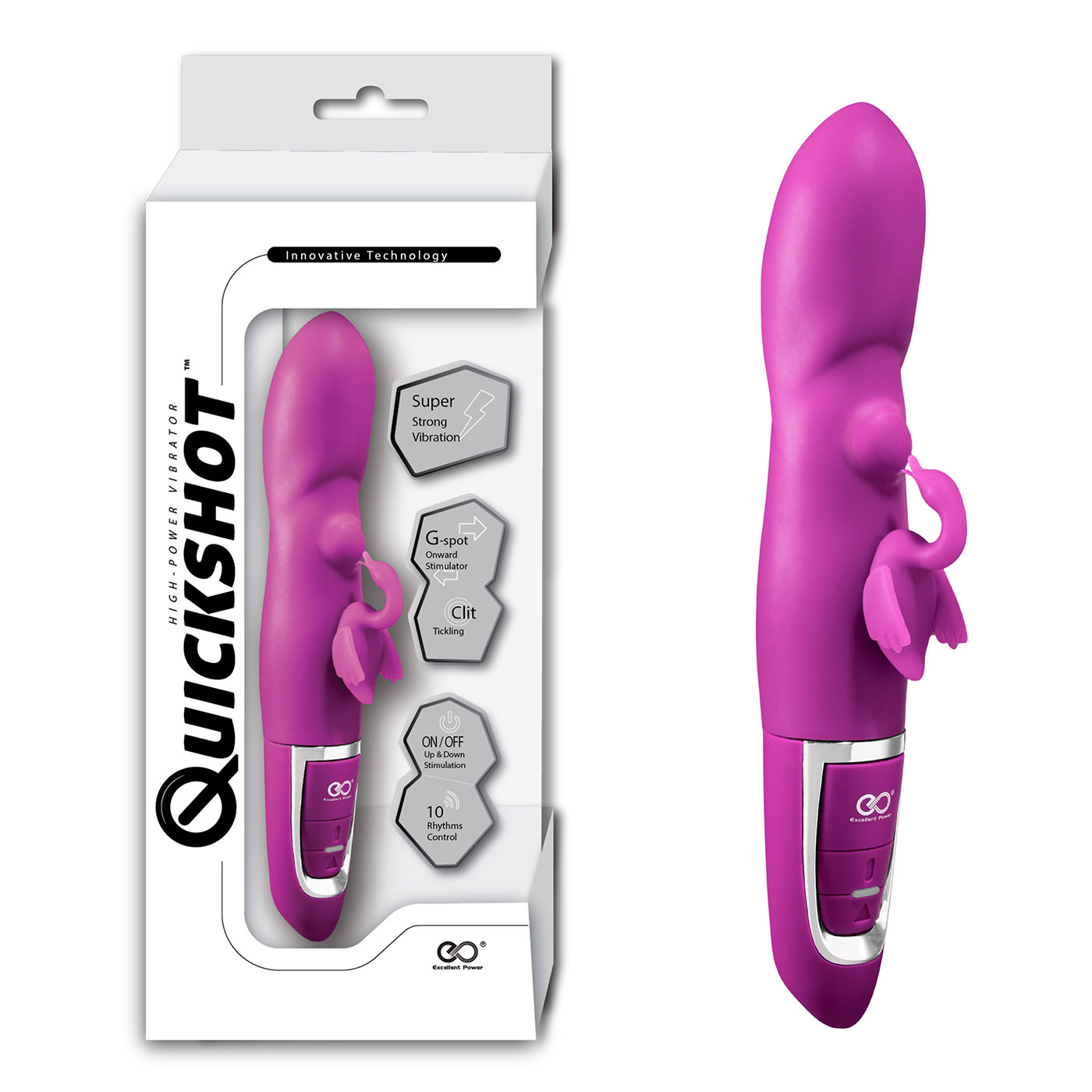 Vibrador Feminino � Prova de �gua, 10 Vibra��es, Cisne Pink na embalagem