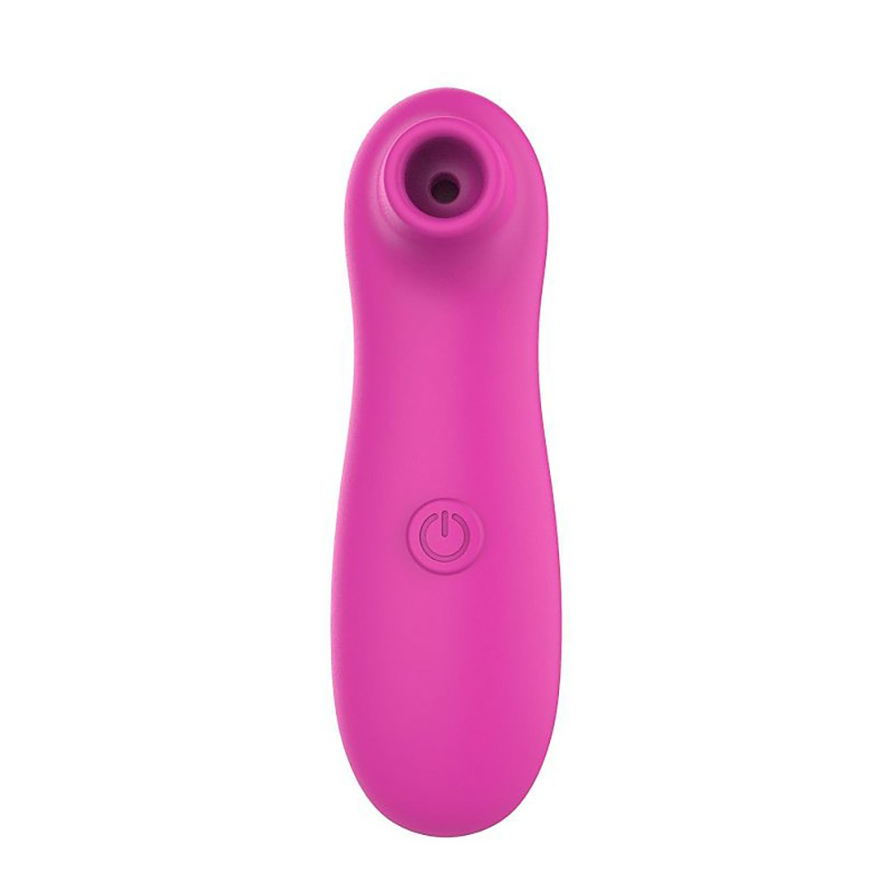 Pulsador de Clit�ris em Silicone Sofie Pink em vista frontal, deitado, mostrando o bico de pulsa��o e o formato ergon�mico