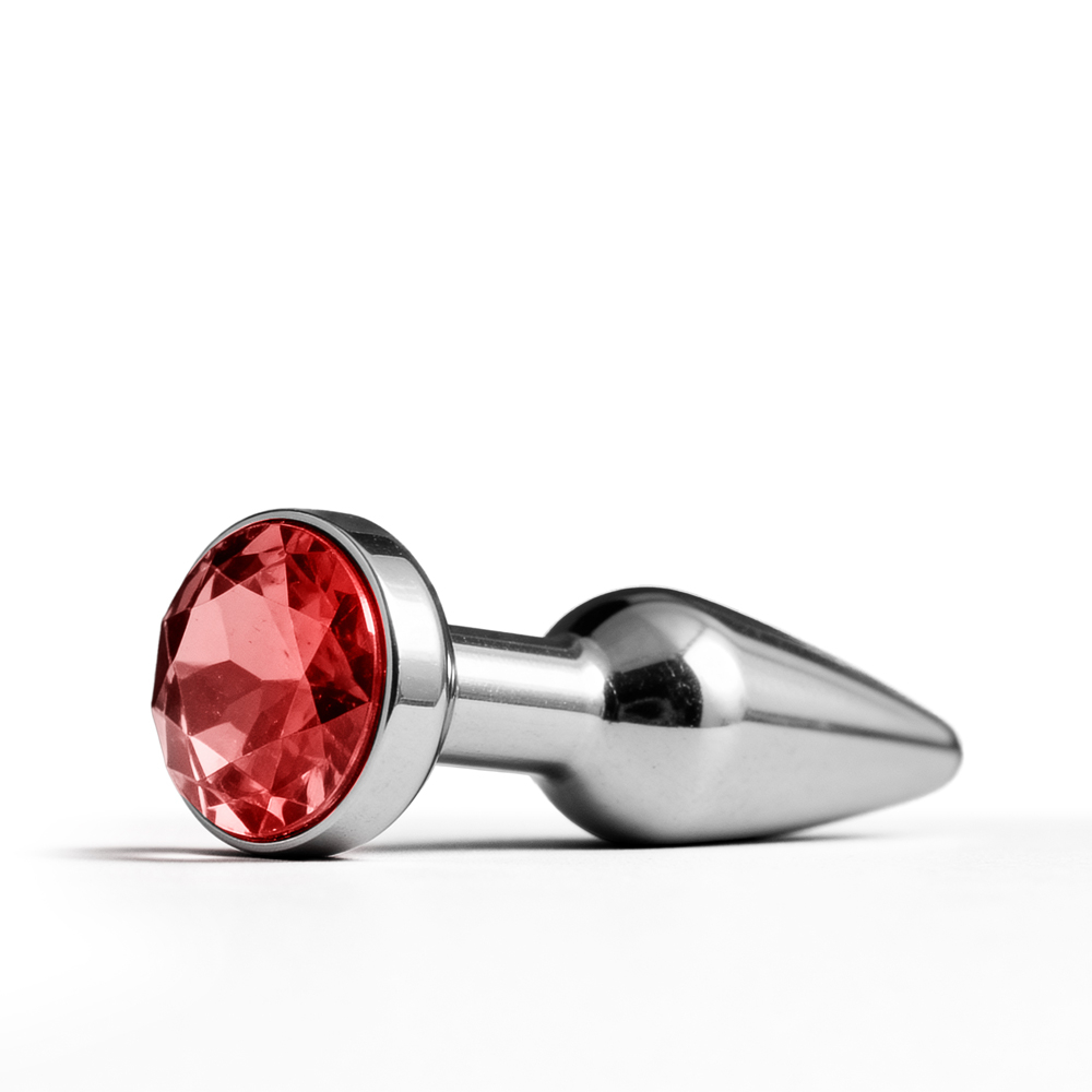 Plug Anal Joia em A�o Inox Tamanho P com Cristal Vermelho | Foto 04