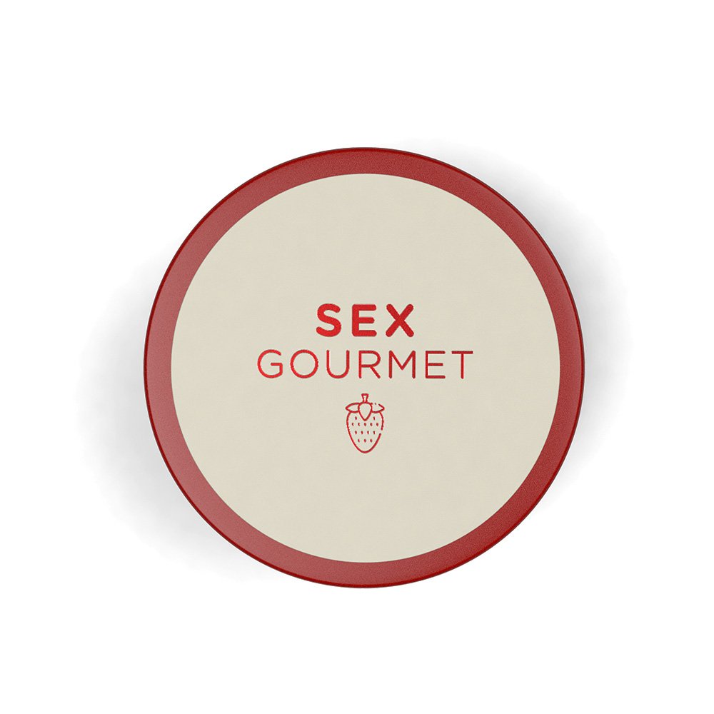 Vela para Massagem Hidratante Beij�vel Sex Gourmet Morango 70g | Vista superior com tampa