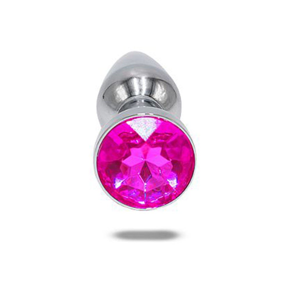 Plug Anal Joia em A�o Inox Tamanho P com Cristal Pink e Formato C�nico Progressivo de 11 x 2,8cm | Foto 03