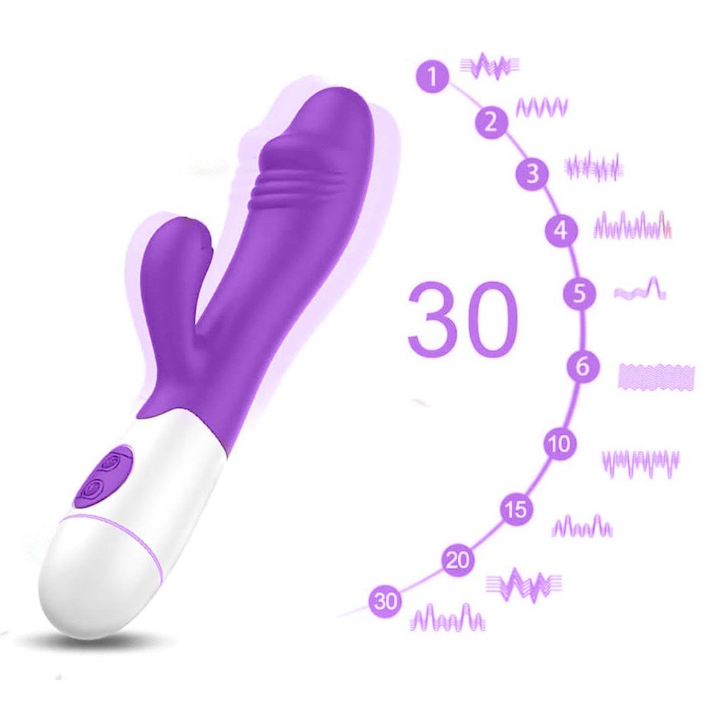 Vibrador Duplo Recarreg�vel em Silicone 30 Vibra��es Sime 2 Roxo | Foto 04