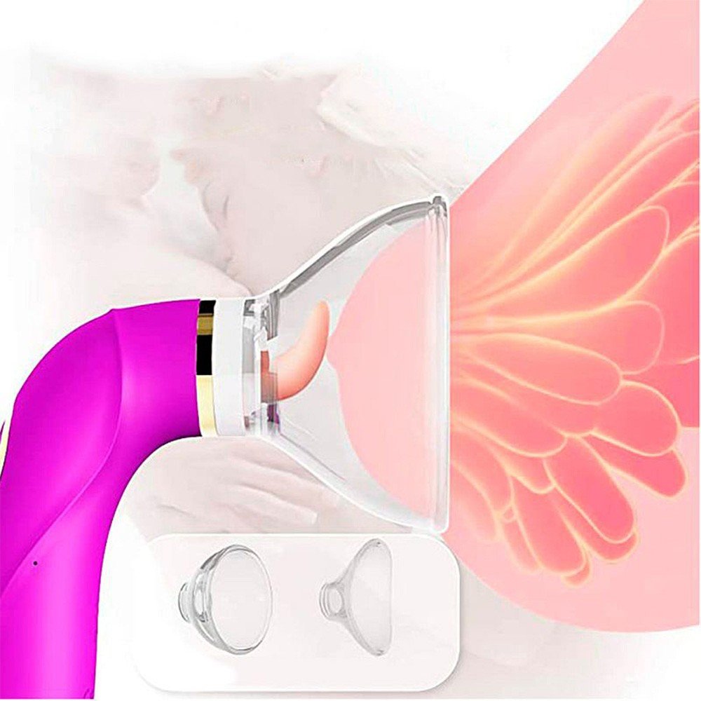 Sugador de Clit�ris Recarreg�vel em Silicone com L�ngua Estimuladora Mildred Pink, imagem da l�ngua estimuladora e da suc��o