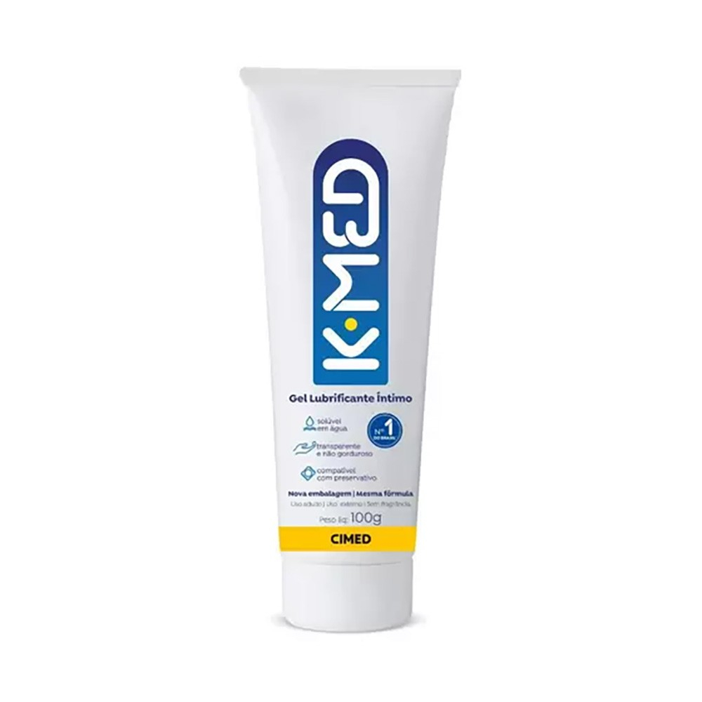 Lubrificante �ntimo K-Med Gel � Base de �gua 100g, embalagem frontal