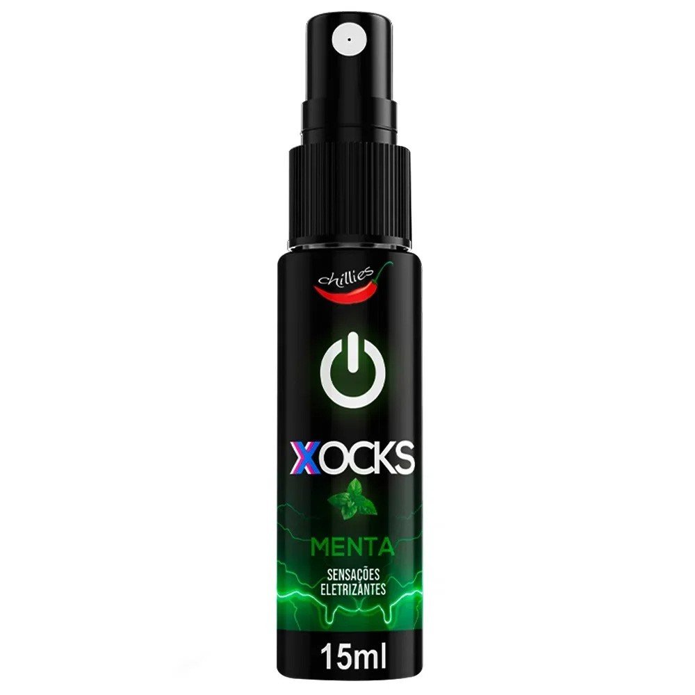 Vibrador L�quido Aroma Menta Xocks 15ml, frasco spray frontal