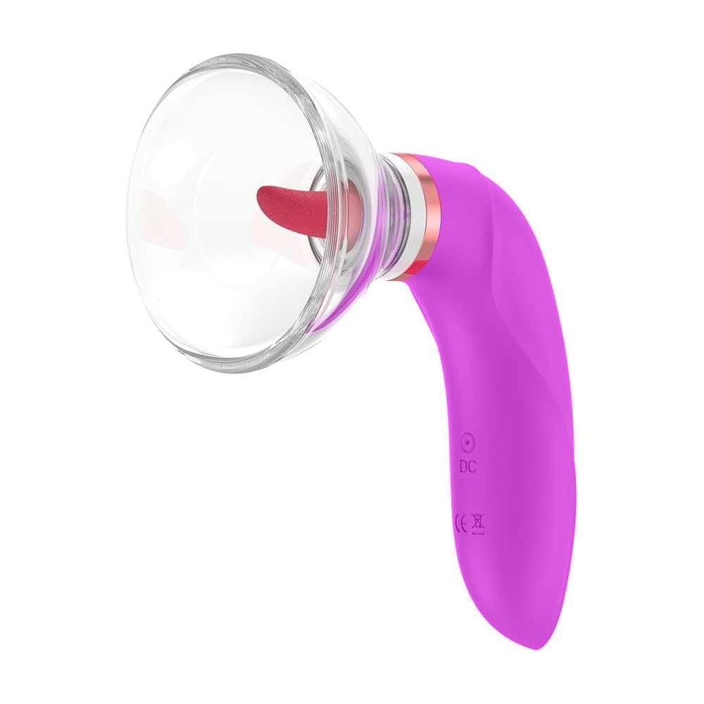 Sugador de Clit�ris Recarreg�vel em Silicone com L�ngua Estimuladora 5 Intensidades Mildred Roxo | Foto 04