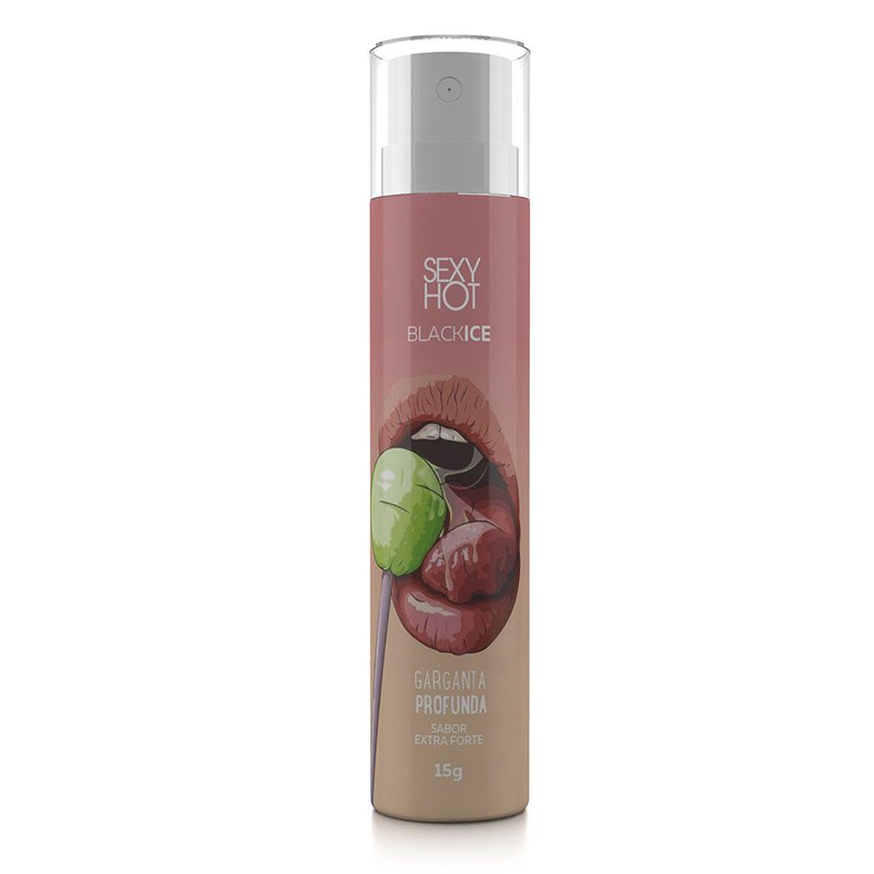 Gel Beij�vel Garganta Profunda Black Ice Eletrizante 15g | Embalagem de vidro com bico de spray em spray claro